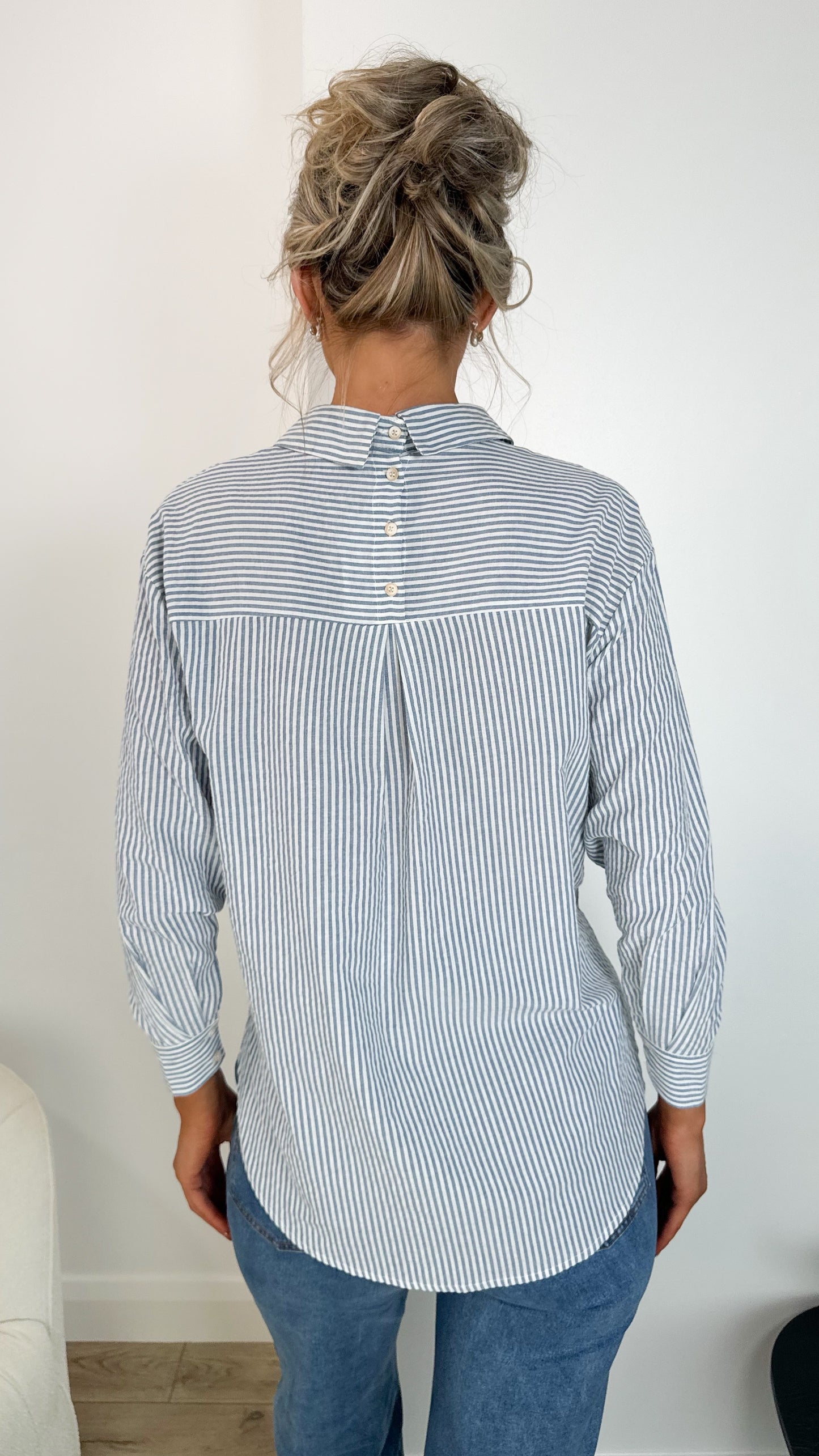 Lucy Striped Shirt - Blue and White