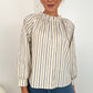 Pamela Striped Button Down Blouse - Beige