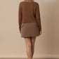 Linda Suede Mini Skirt with Side Pockets - Brown