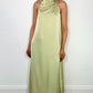 Jennifer Satin Dress - Lime Green