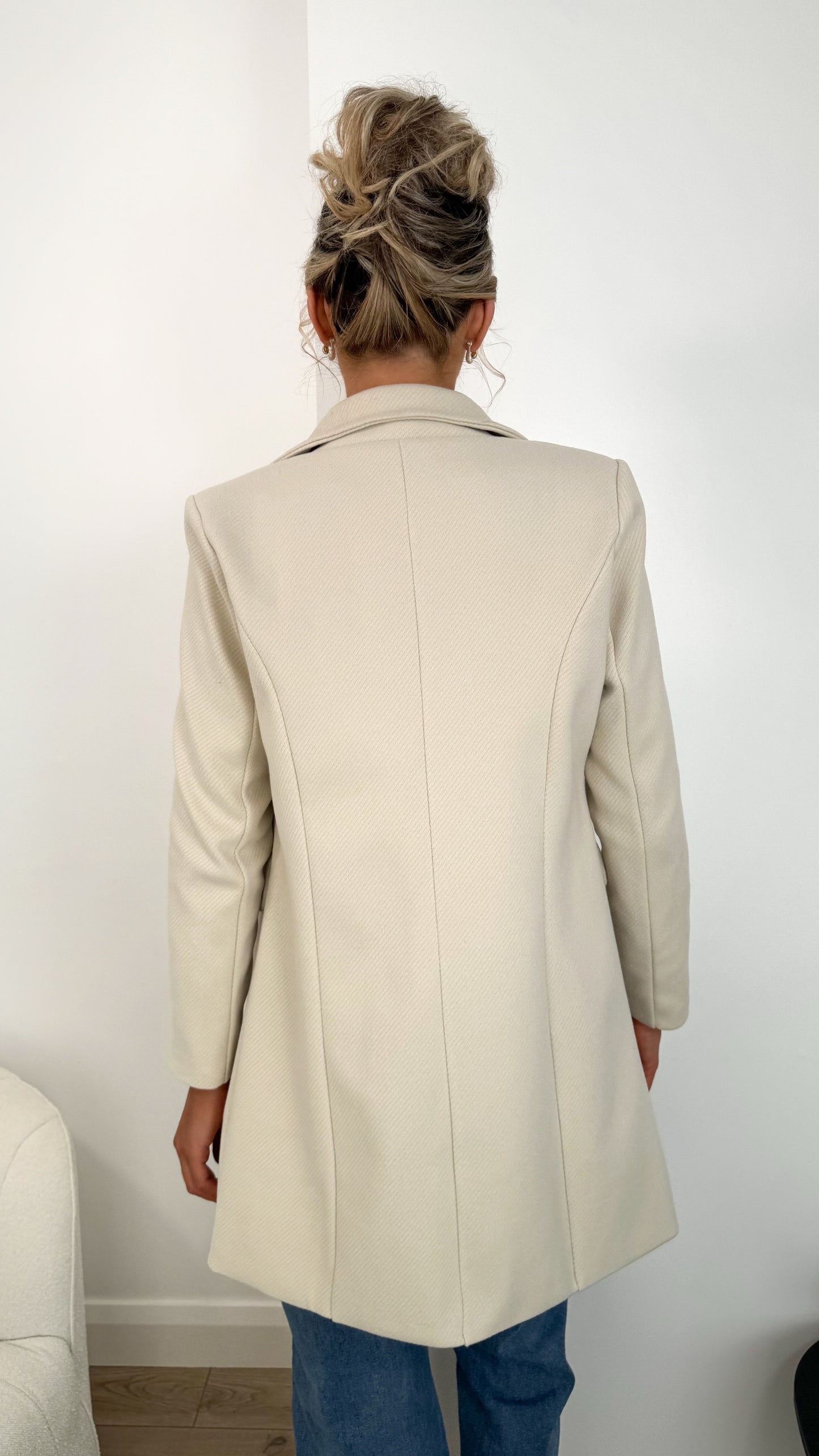 Ciara Button Down Coat - Cream
