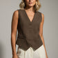 Ross Button Down Waistcoat - Brown