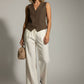 Ross Button Down Waistcoat - Brown