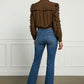 Norah Bowknot Blouse with Ruffle Sleeves - Brown