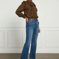 Norah Bowknot Blouse with Ruffle Sleeves - Brown
