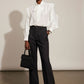 Norah Bowknot Blouse with Ruffle Sleeves - White