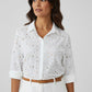 Clara Broderie Button Up Shirt - White