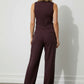 Ross Button Down Waistcoat - Burgundy