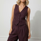 Ross Button Down Waistcoat - Burgundy