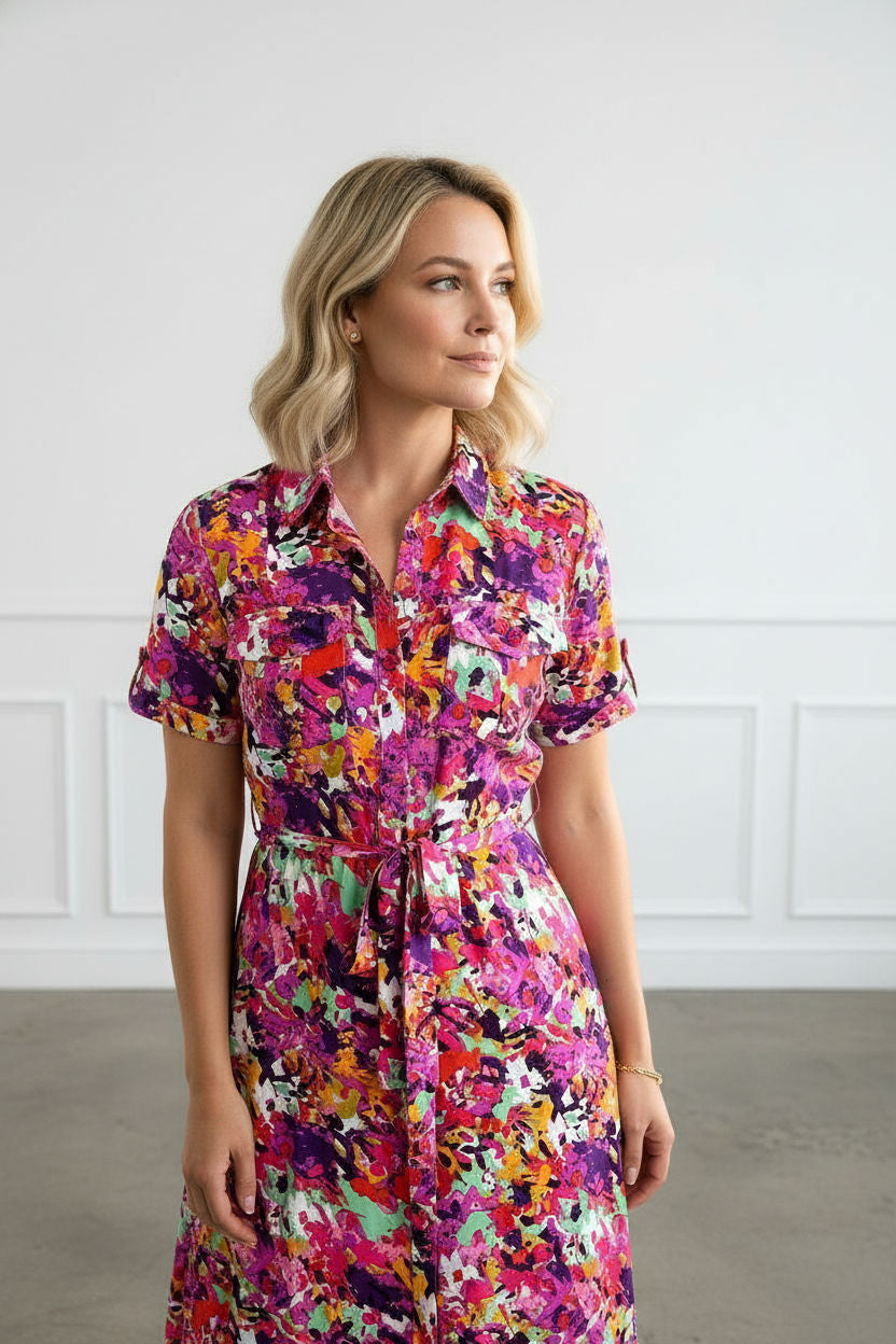 Denise Floral Shirt Dress