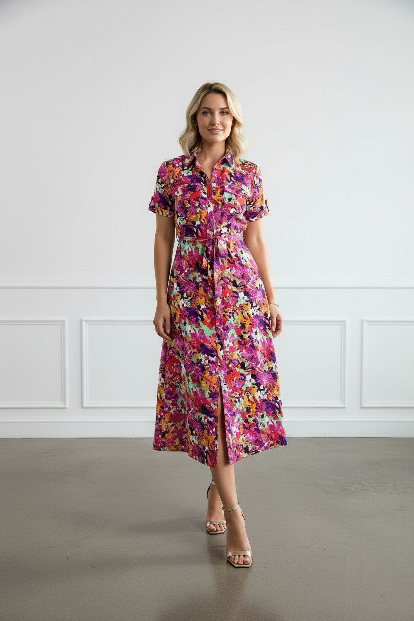 Denise Floral Shirt Dress