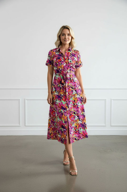 Denise Floral Shirt Dress