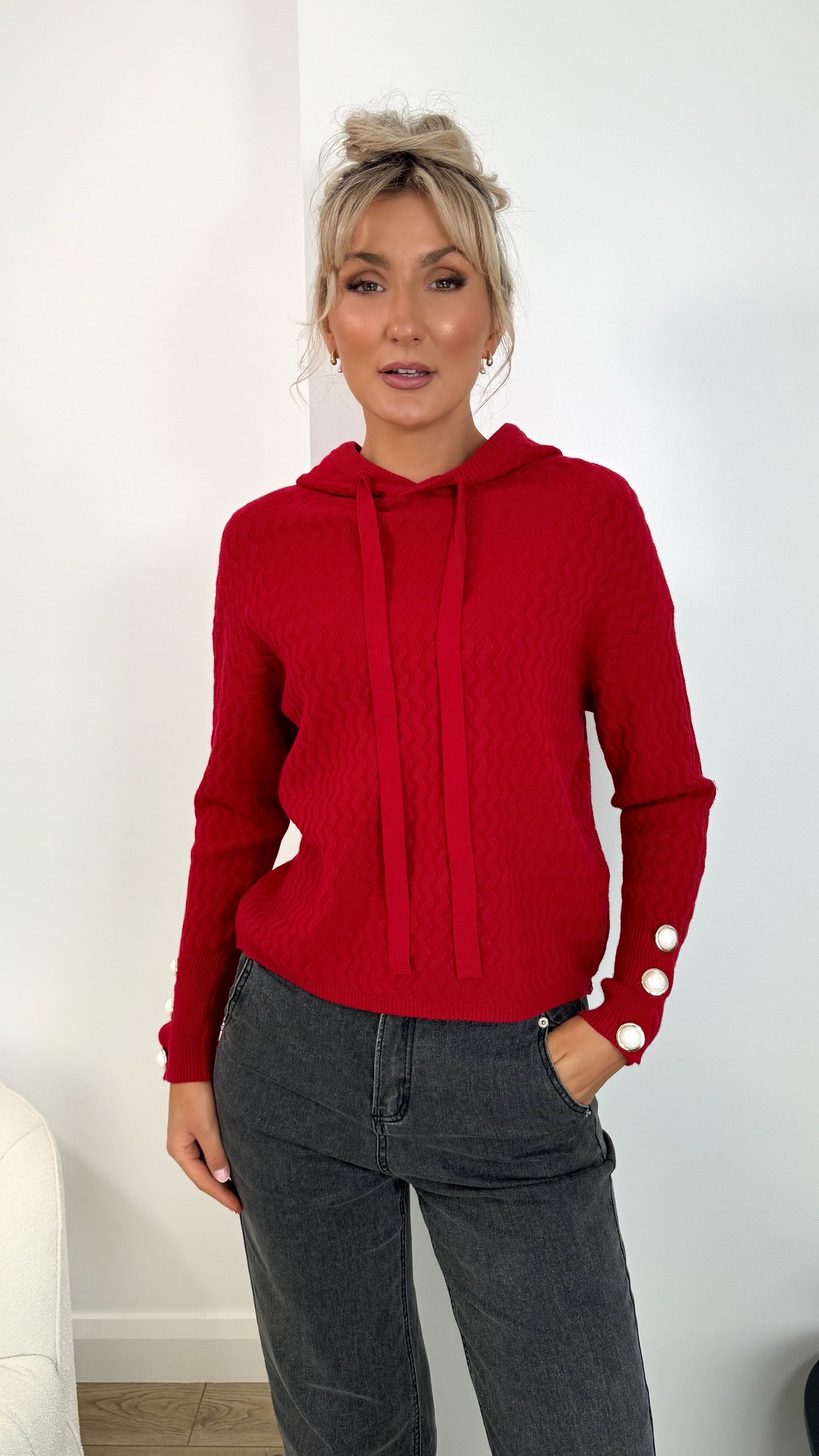 Sonya hooded jumper - Red