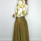 Claire Maxi Flared Skirt - Khaki