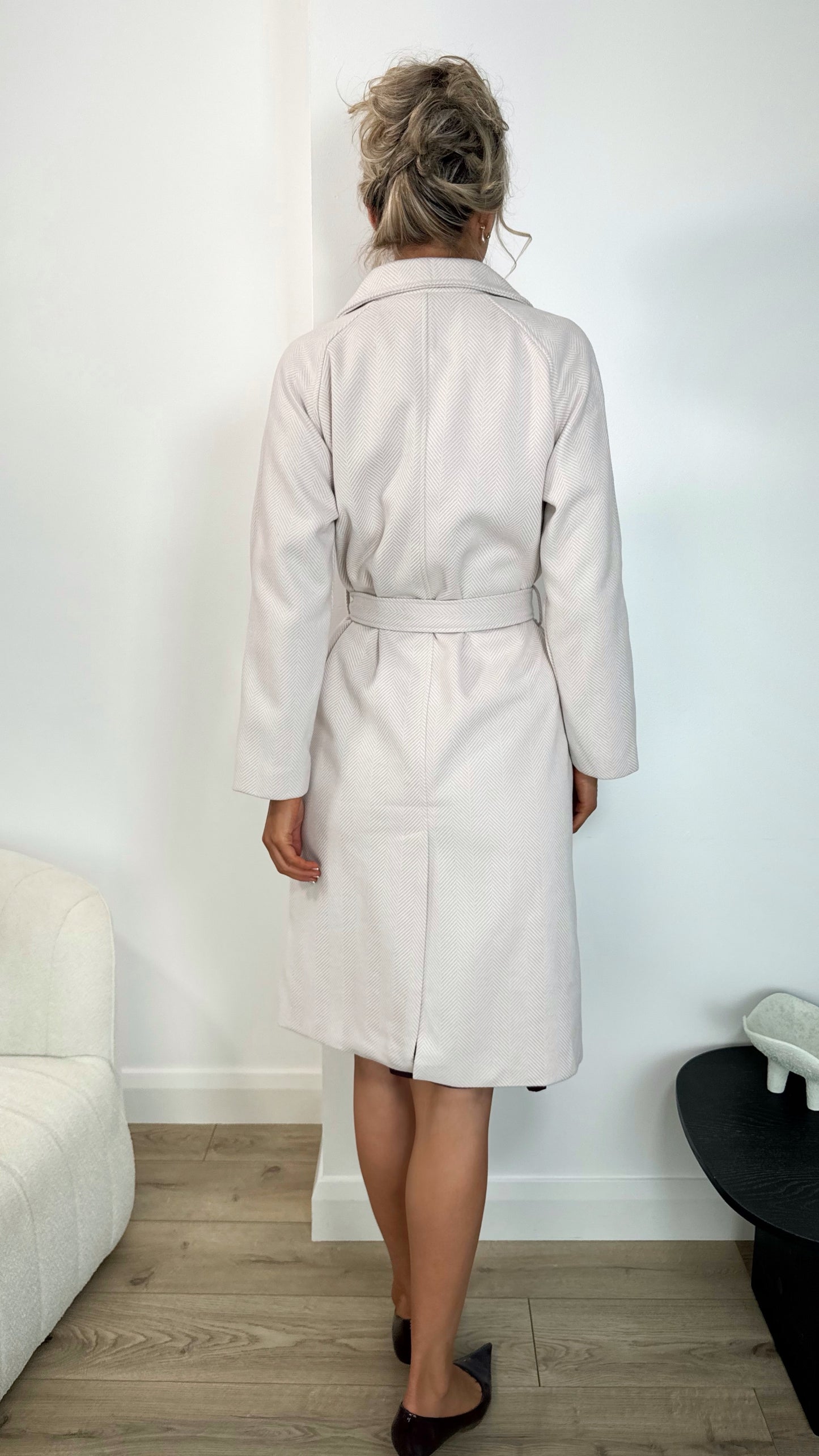 Rachel Belted Maxi Coat - Light Beige