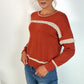 Rust Jumper with Pearl Detail