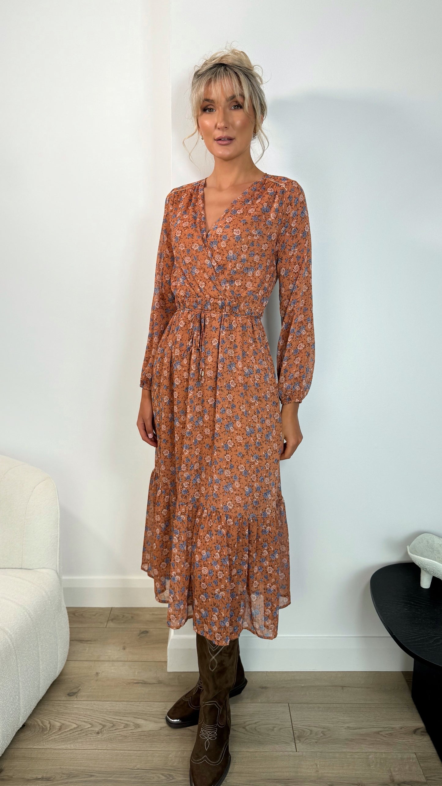 Nicole Floral Dress - Orange