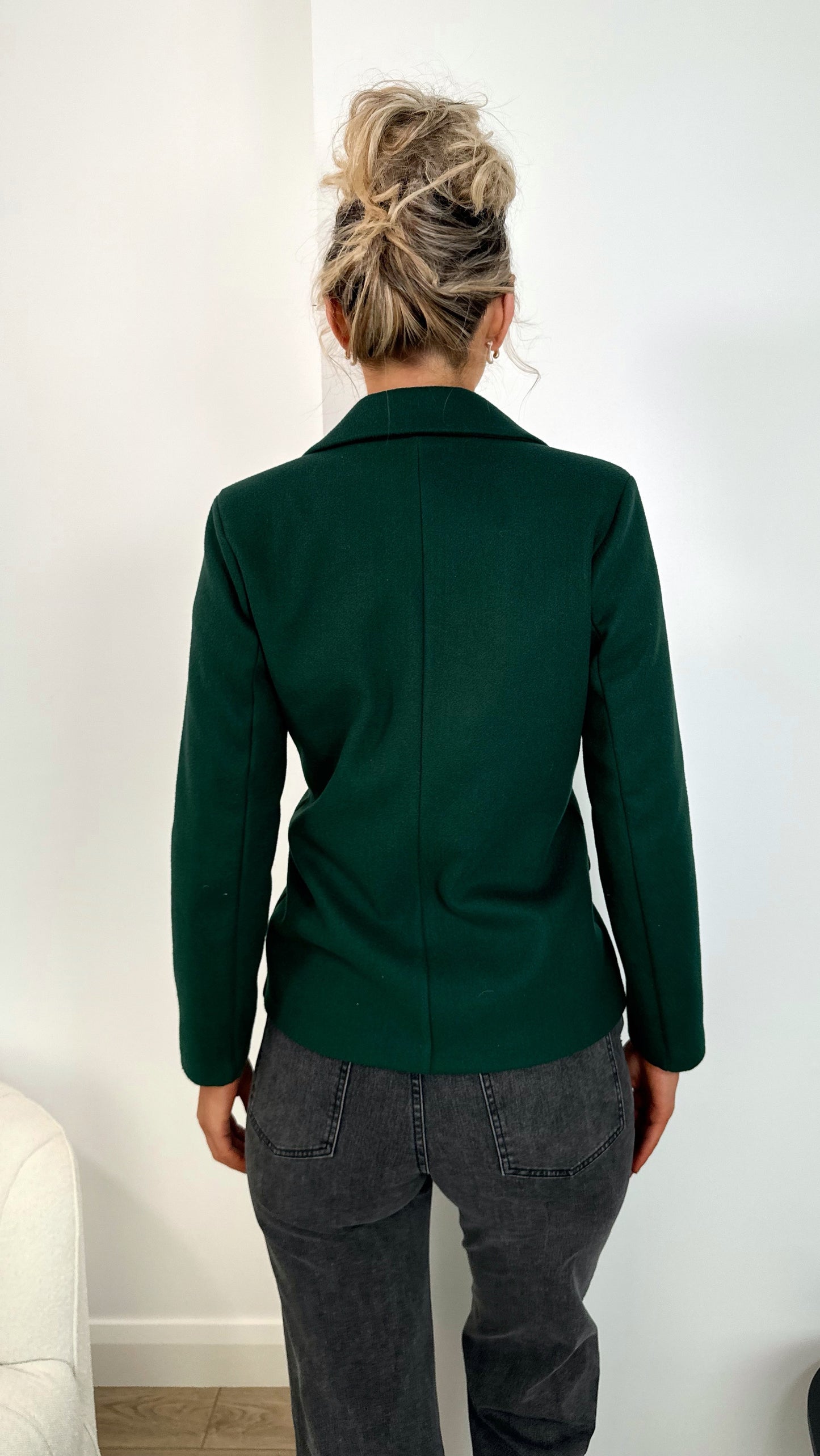 Luna Single Button Coat - Green