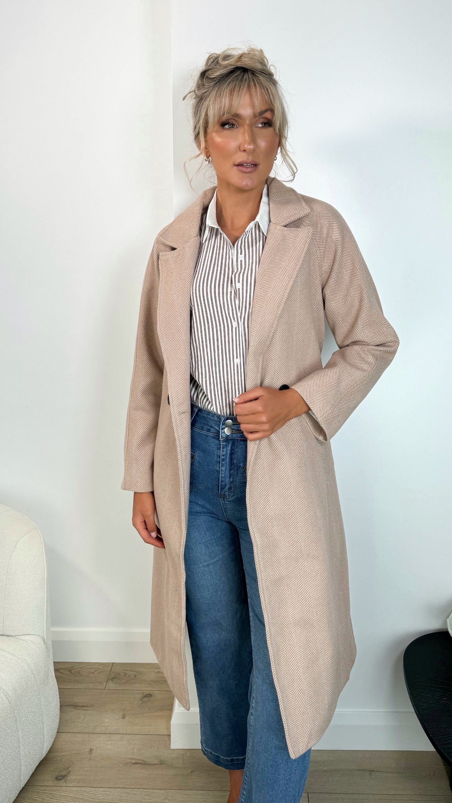 Rachel Belted Maxi Coat - Light Camel