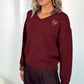 Veronica collar jumper with heart print - Burgundy