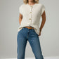 Lunna Sleeveless Button Down Cardigan with Front Pockets - Beige