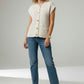 Lunna Sleeveless Button Down Cardigan with Front Pockets - Beige