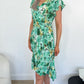Anna Floral Wrap Dress - Green