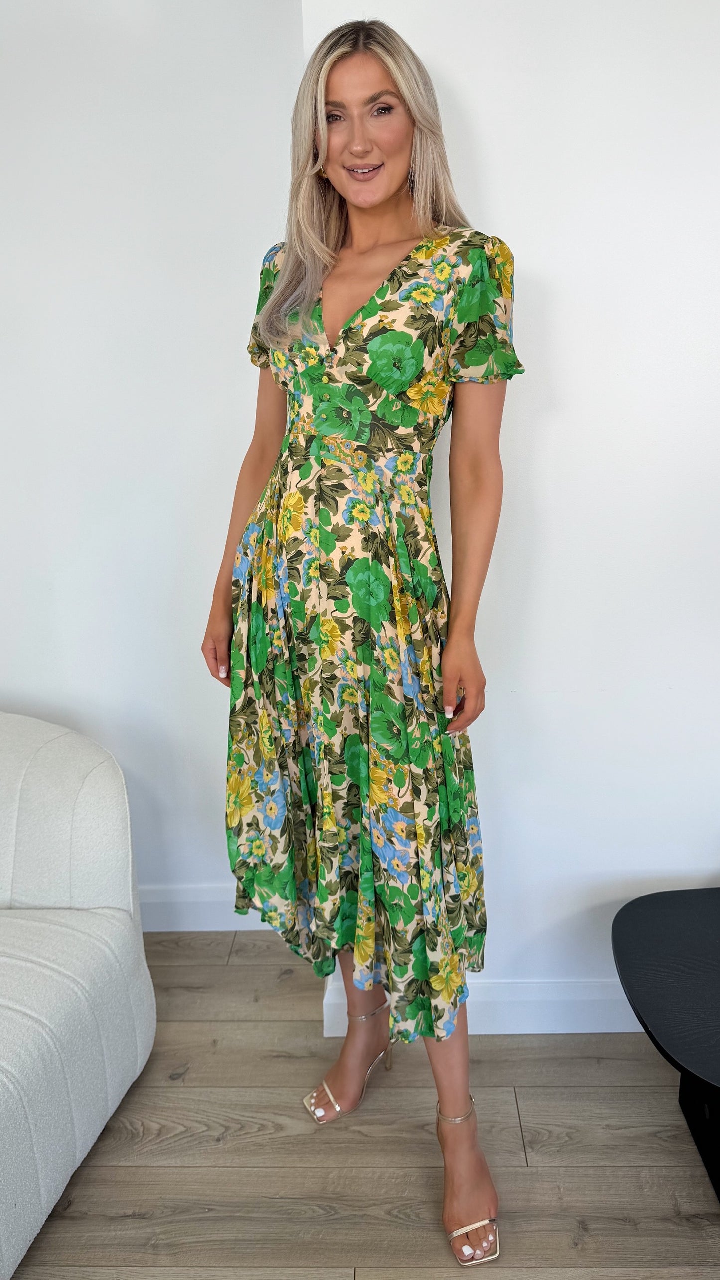 Sarah Floral Dress - Green