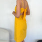 Debbie Yellow Linen Dress