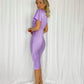 Lorna Satin Midi Dress - Purple