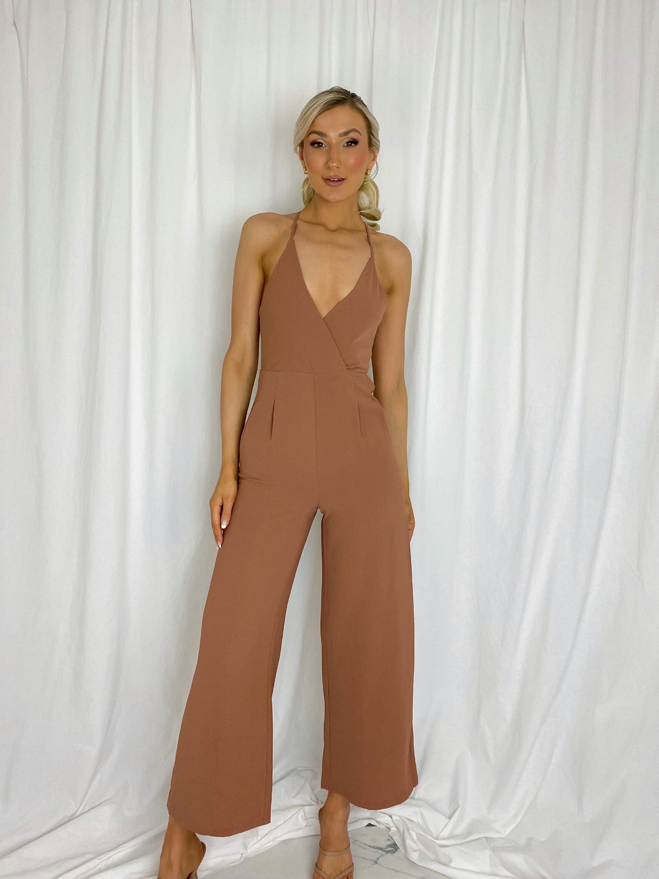 Noodle strap sales jumpsuit