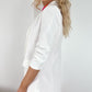Annie Longline Blazer with Ruched Sleeves - White