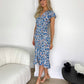Silvia Floral Wrap Dress - Blue