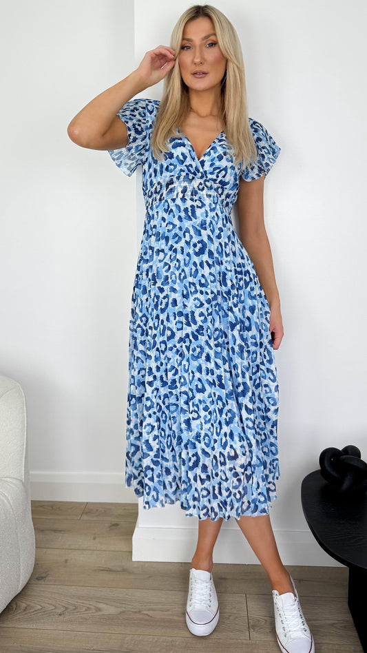 Maria Print Dress - Blue