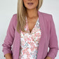 Sinead Slim Open Blazer with Ruched Sleeves - Blush
