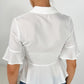 Helen  Buttoned Down Frill Blouse - White