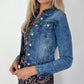 Jenny Crop Denim Jacket - Blue