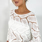Rosa Crochet Crop Top - White