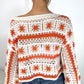 Gail Crochet Crop Top - Beige and Orange