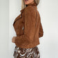 Ely Light Crop Suede Jacket - Brown