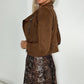 Vivi Light Crop Suede Jacket - Brown