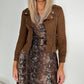 Vivi Light Crop Suede Jacket - Brown