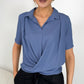 Madison Tie Front Blouse with Collar