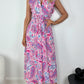 Carol Maxi Printed Dress with Frill Details