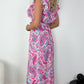 Carol Maxi Printed Dress with Frill Details