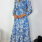 Gabriella Maxi Floral Dress - Blue