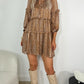 Jessica Printed Dress - Camel