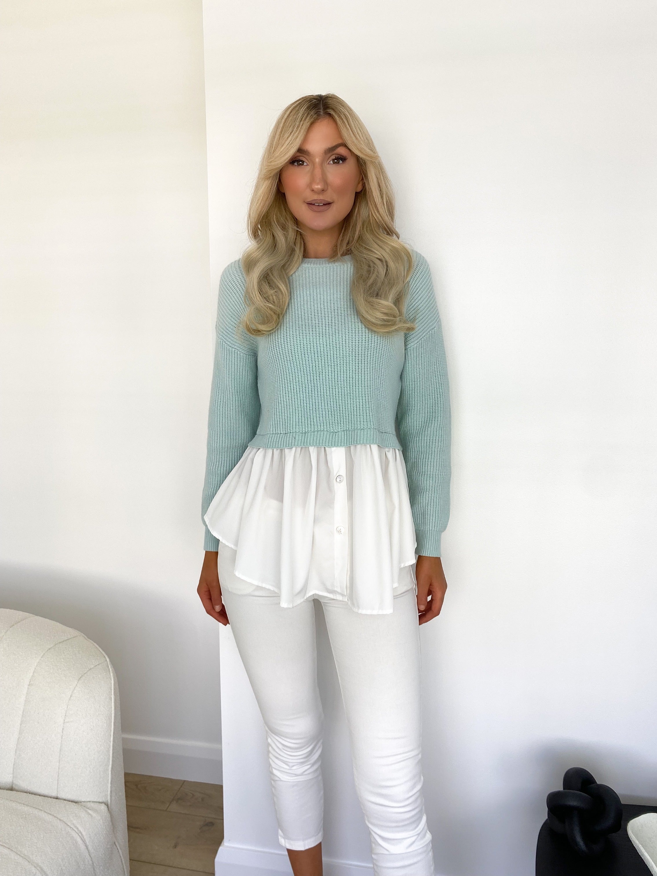 Bianca Mint All In One Shirt Jumper Fridays Edit