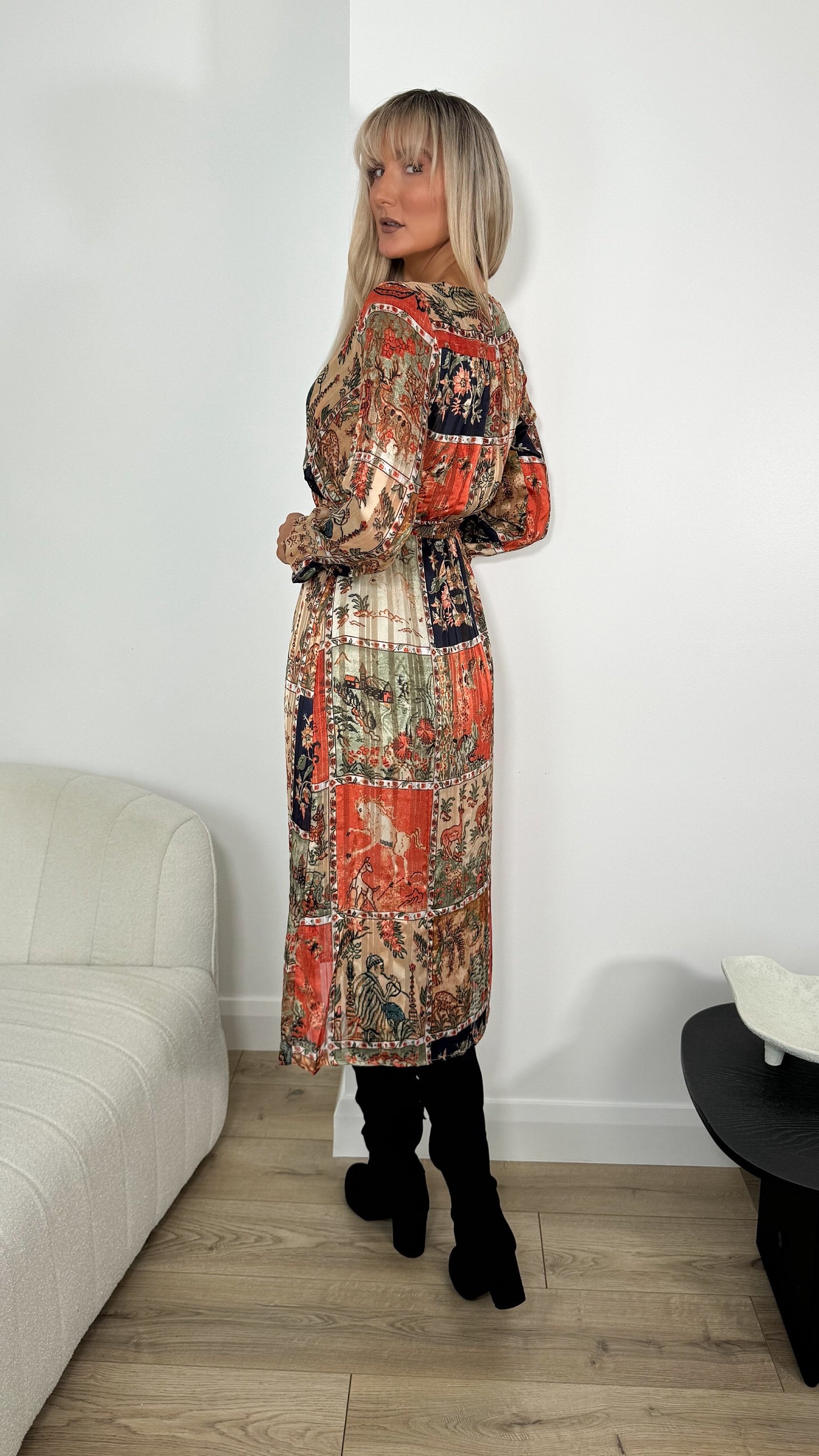 Lucia Printed Dress - Orange