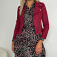 Vivi Light Crop Suede Jacket - Burgundy